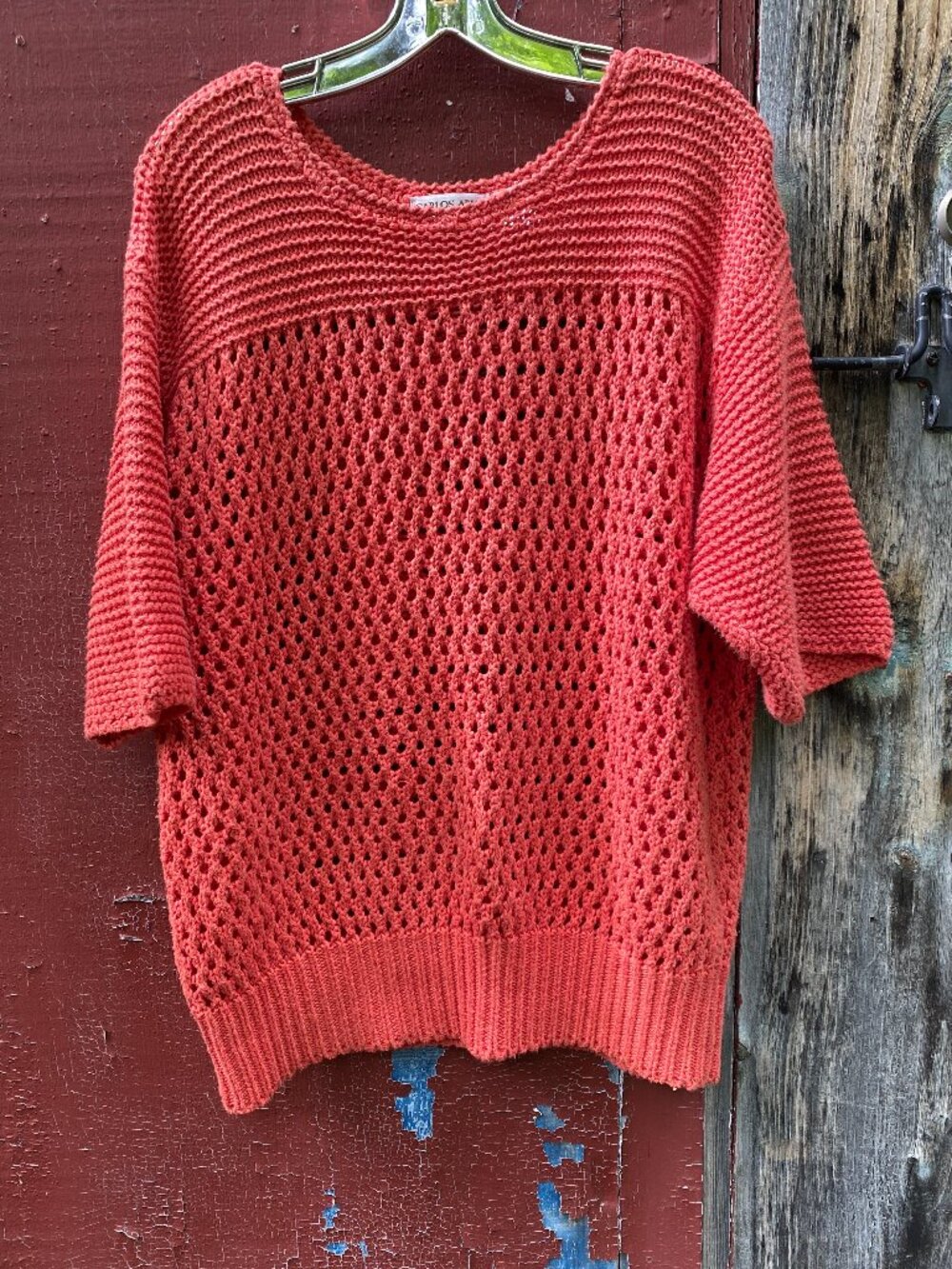 Vintage Cotton Crochet Knit Sweater